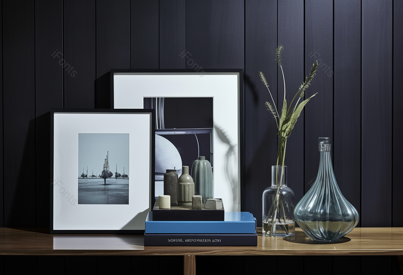 北欧家居相框绿植花瓶台面装饰摄影背景,高清,摄影图,摄影图片,图片大全,摄影图免费下载